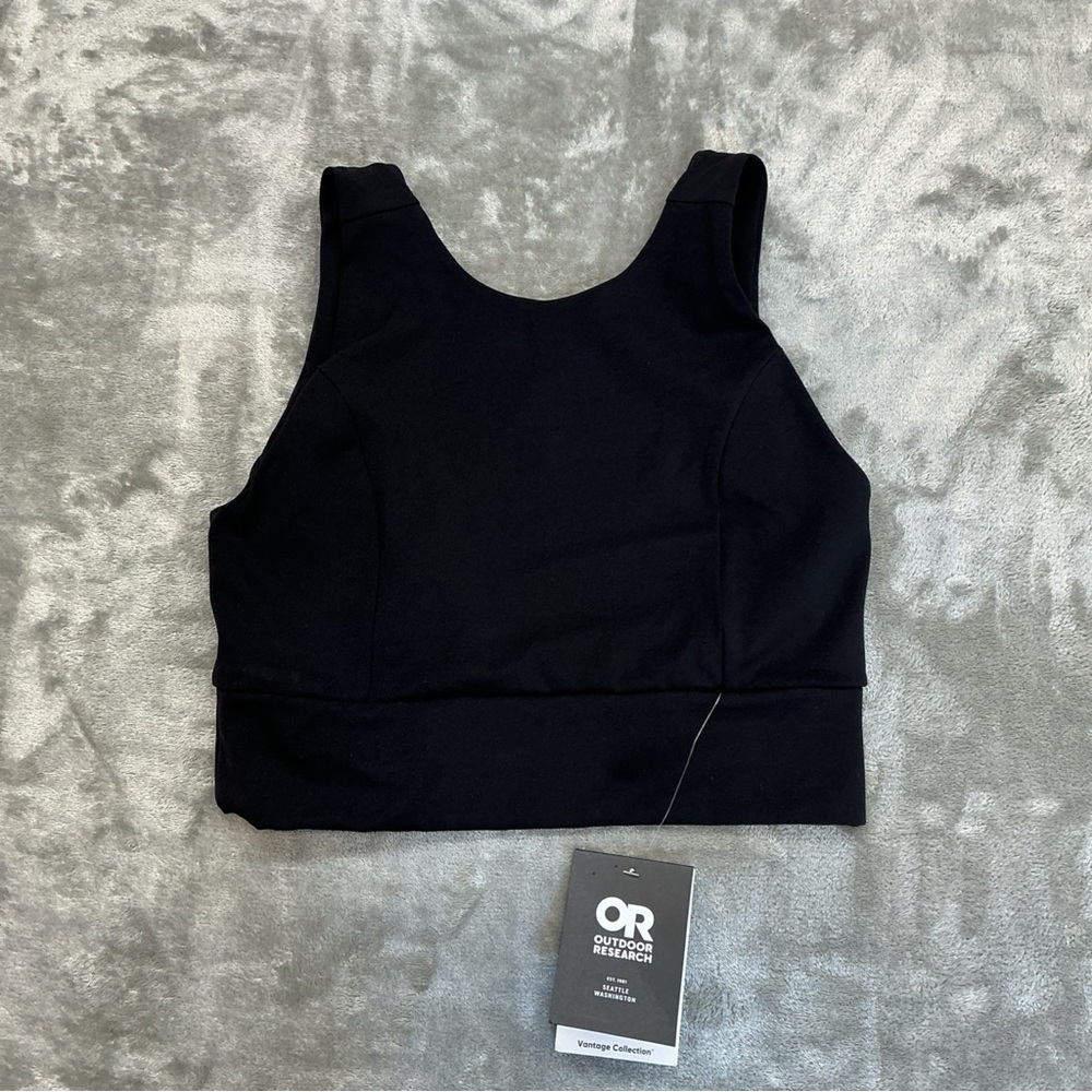 Outdoor Research Vantage Collection Crop Top Womens Medium Black Sports Bra
